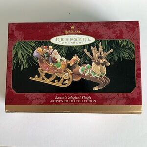 Hallmark Santa’s Magical Sleigh Artist Studio 1997 NWT vintage 3 for $20